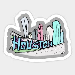 Houston Skyline Tee Sticker